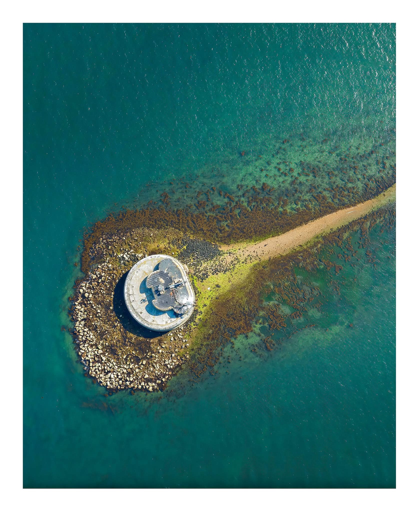 Circular sea fort from the air, Isle of Wight — landmark photography by Samuel John Ford